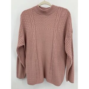 80s Vintage Spunky Sweater Women's One Size Oversized Acrylic Pullover Mauve